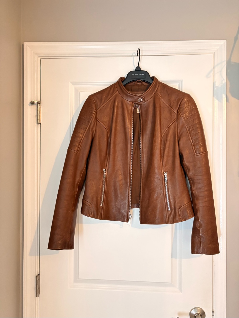 Wilsons Leather Brown Moto-Style Leather Jacket - Picture 5 of 5